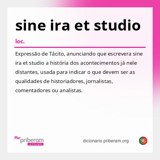 Significado de sine ira et studio